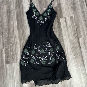 Adrianna Papell Black Beaded Dress